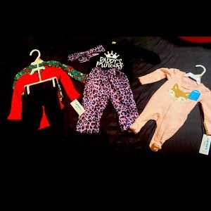 Baby girl clothes! 2 sets of Newborn outfits and one 3-6 months